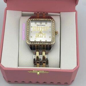 Juicy Couture Dump Him Bling Gold and‎ Silver Tone Watch NIB